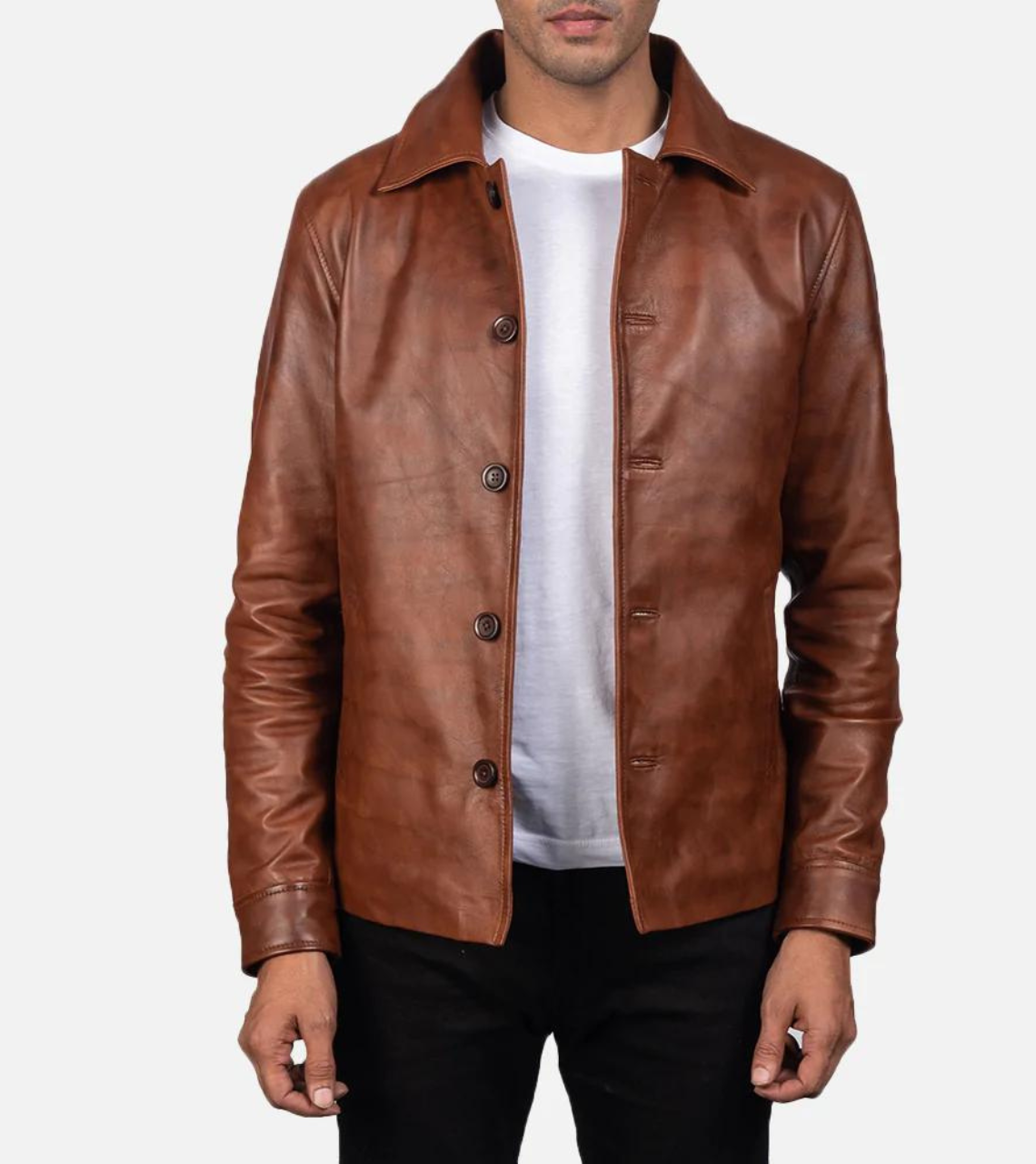 Distressed Leather Jacket 