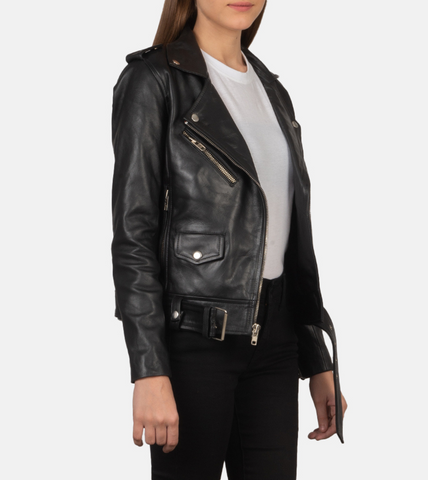 Campbell Biker Leather Jacket For Women's