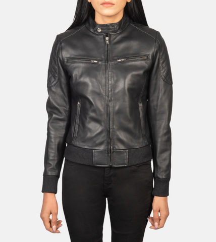  Tomachi Black Women's Leather Jacket 
