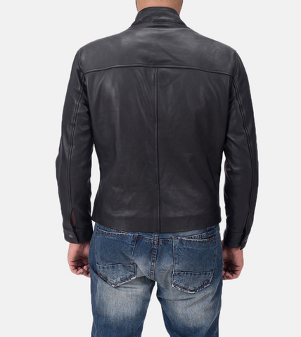 Blanche Matte Men's Leather jacket Back