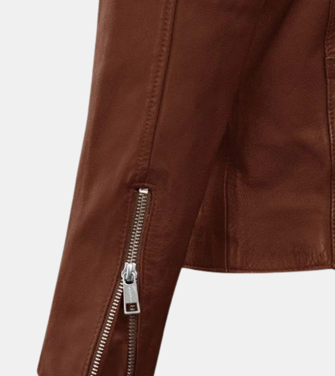 Gespare Men's Tan Brown Biker's Leather Jacket Cuff