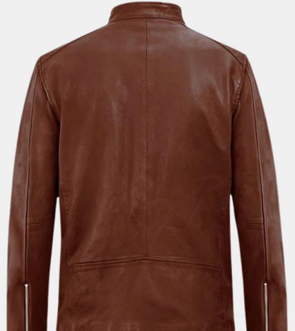 Men's Tan Brown Biker's Leather Jacket