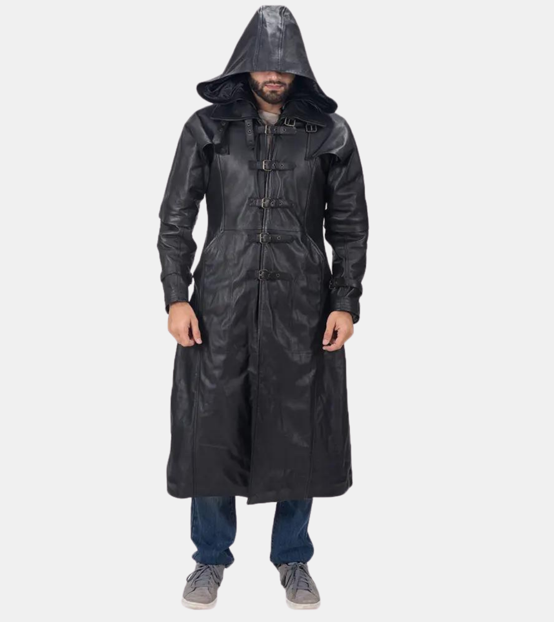 Oliver Men's Black Hooded Leather Coat