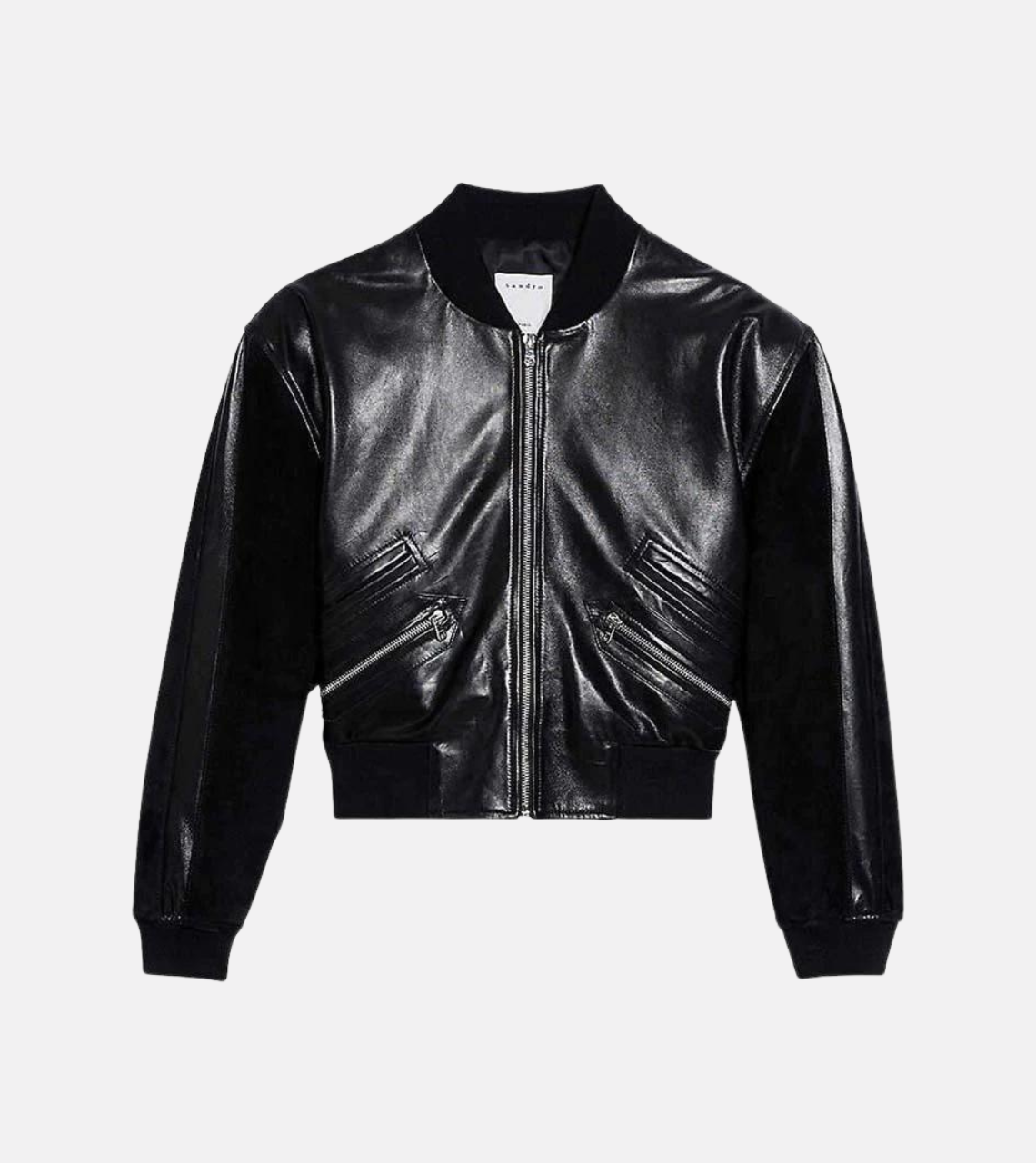 Sheeny Black Leather Bomber Jacket 