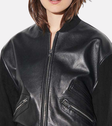  Leather Bomber Jacket 