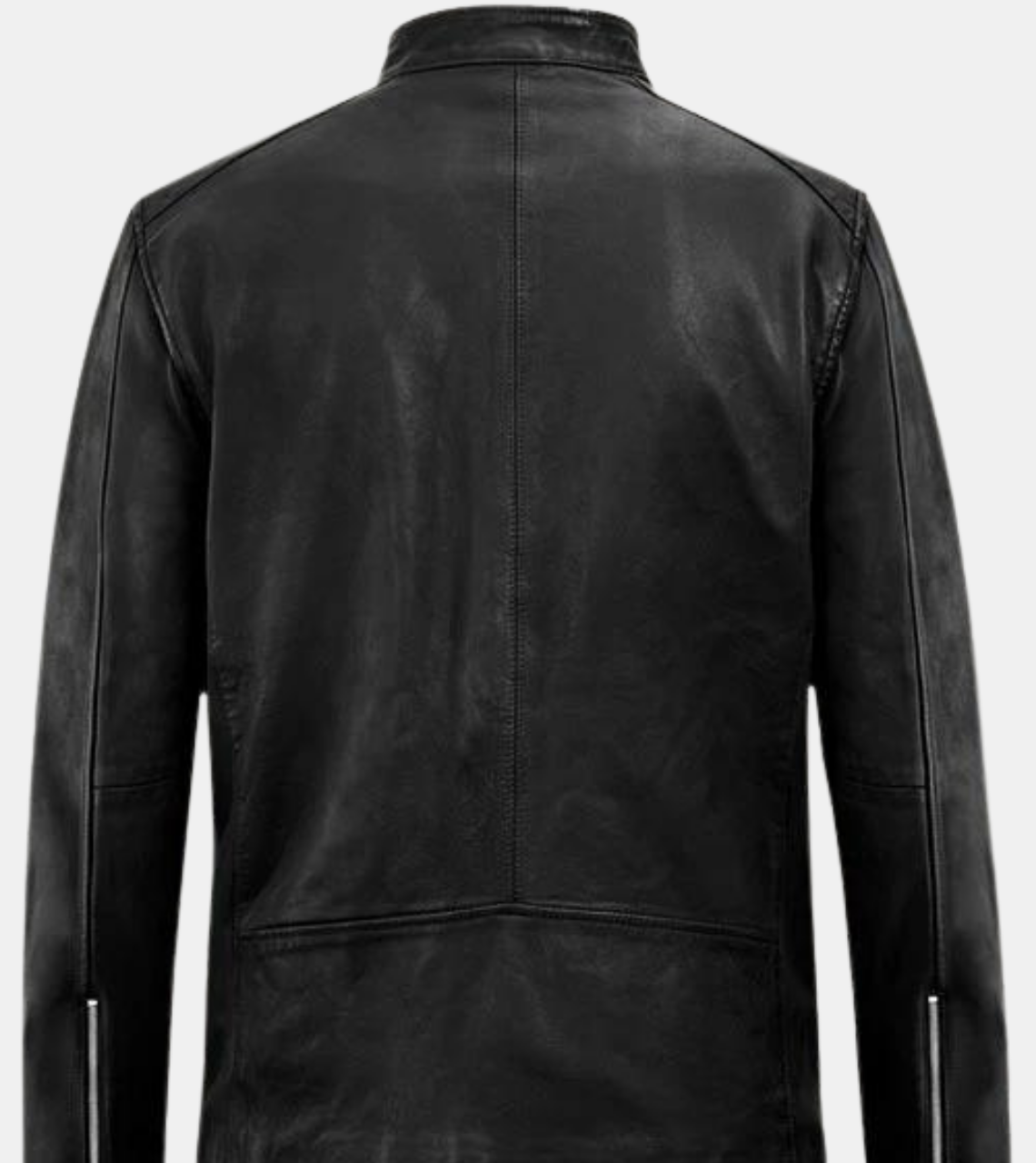 Gespare Men's Black Biker's Leather Jacket Back