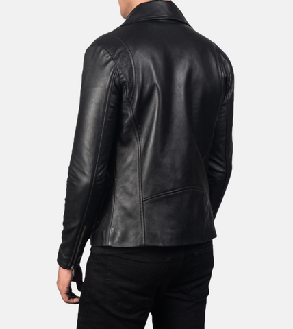  Peninsula Men's Biker Leather Jacket Back