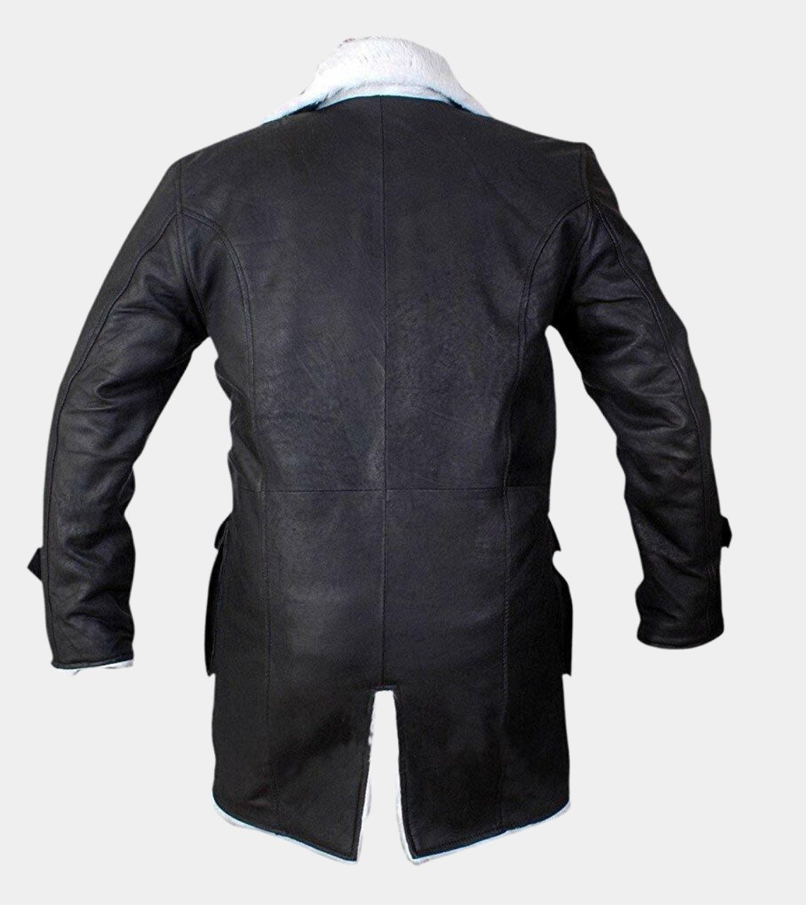 Bane Inspired B3 Sheepskin Men's Leather Shearling Coat Back