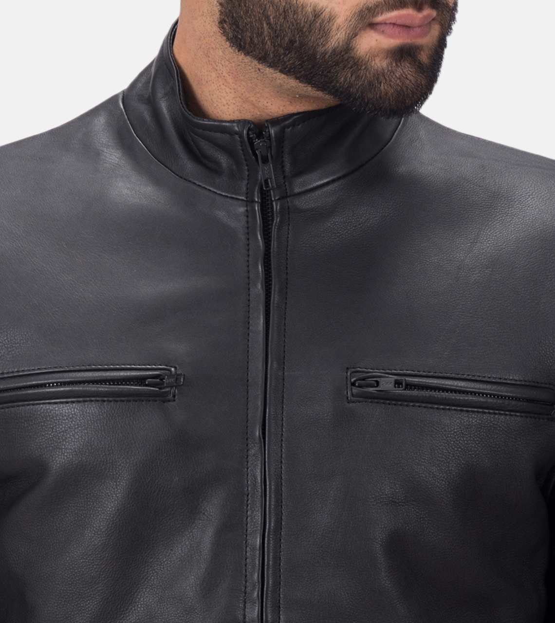 Blanche Matte Leather jacket For Men's