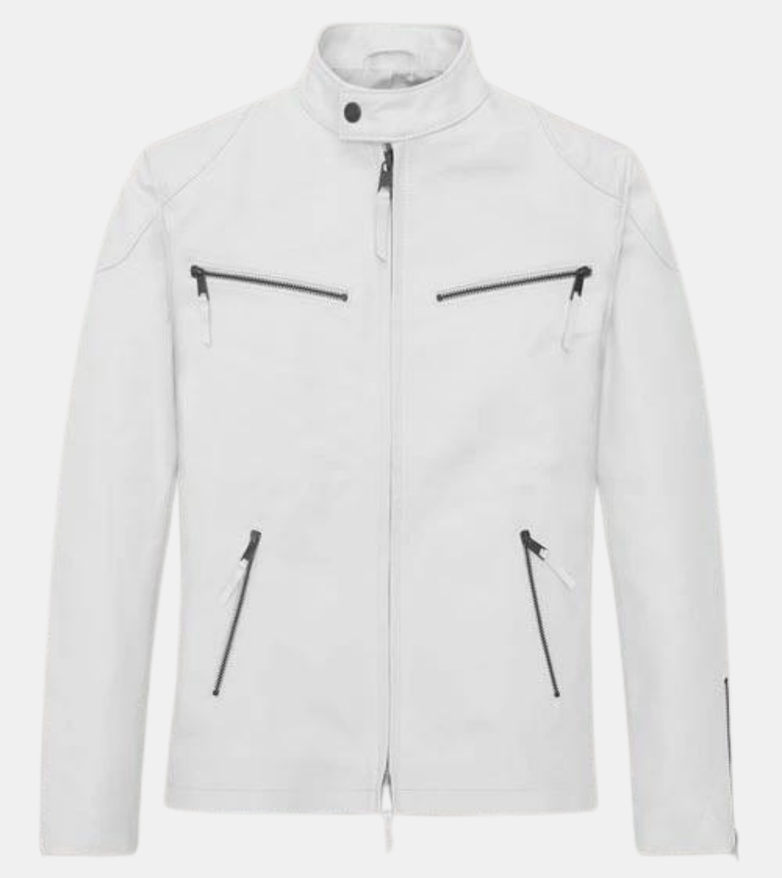 Consuel Men's White Leather Jacket
