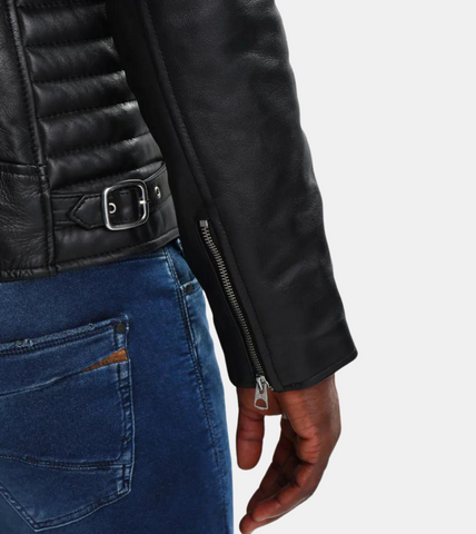 Caravan Black Biker Leather Jacket