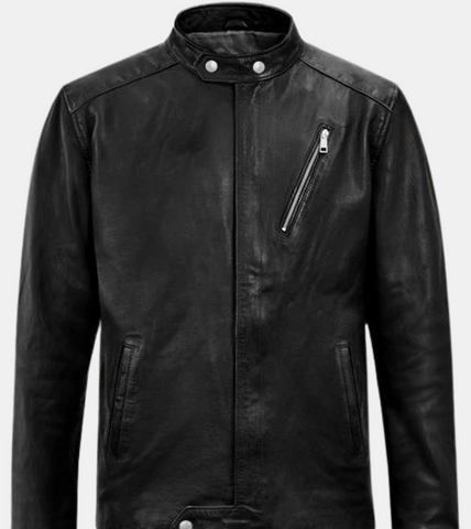 Gespare Men's Black Biker's Leather Jacket