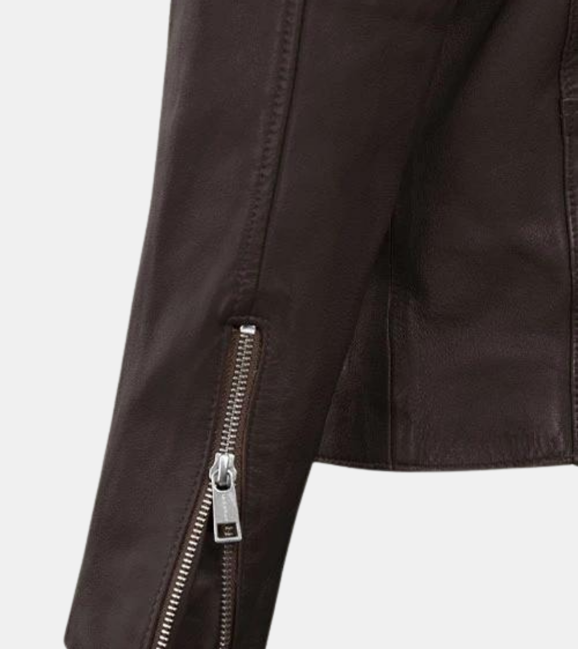 Gespare Men's Brown Biker's Leather Jacket Cuff