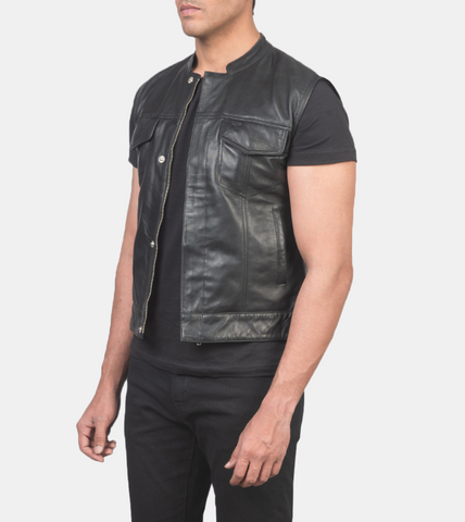Kincaid Men's Black Leather Vest