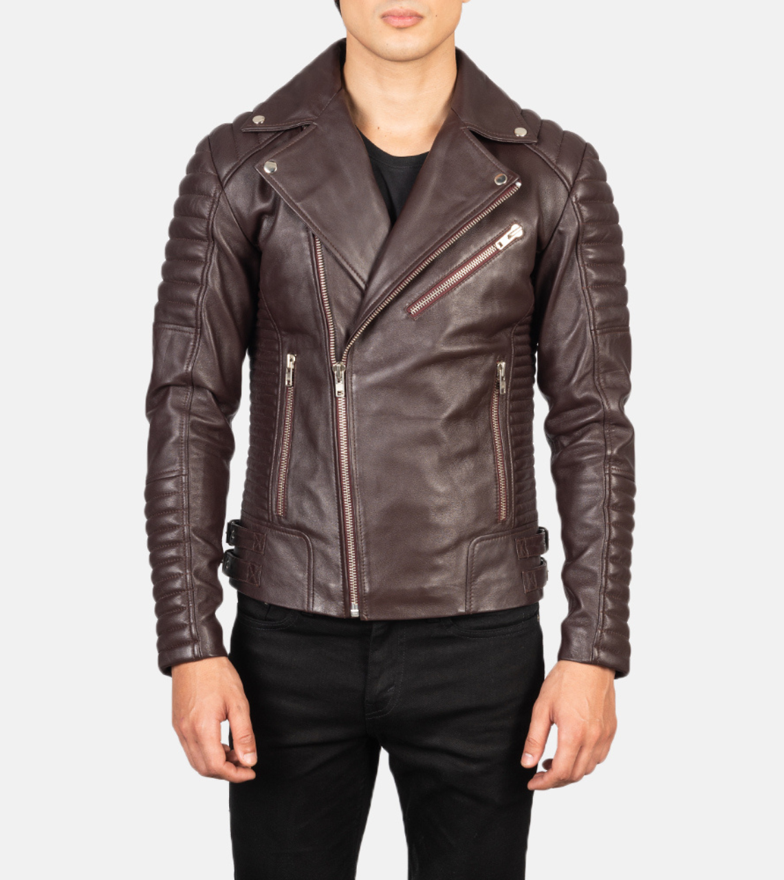 Brown Biker Leather Jacket 