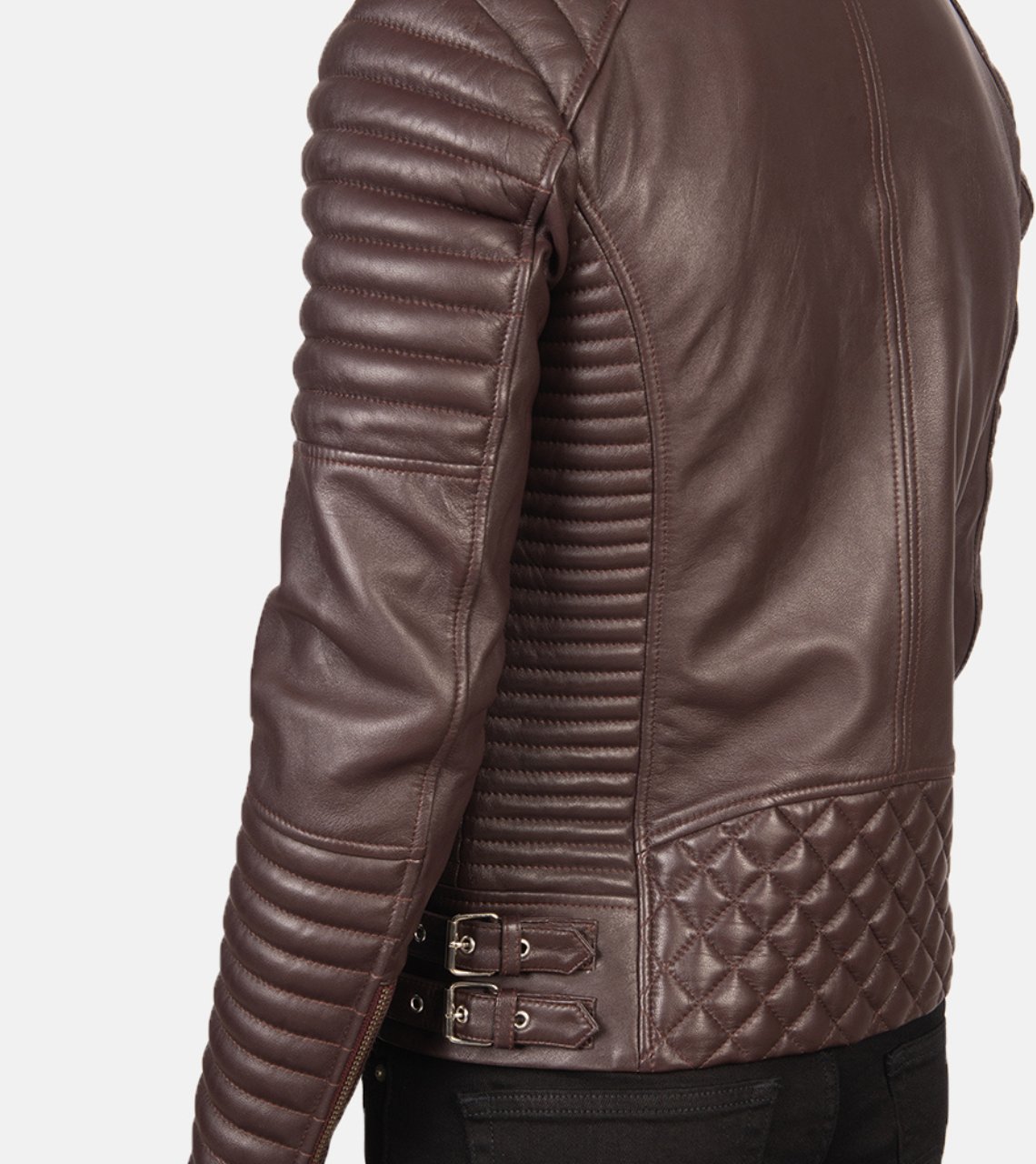  Puff Up Brown Biker Leather Jacket For Men's