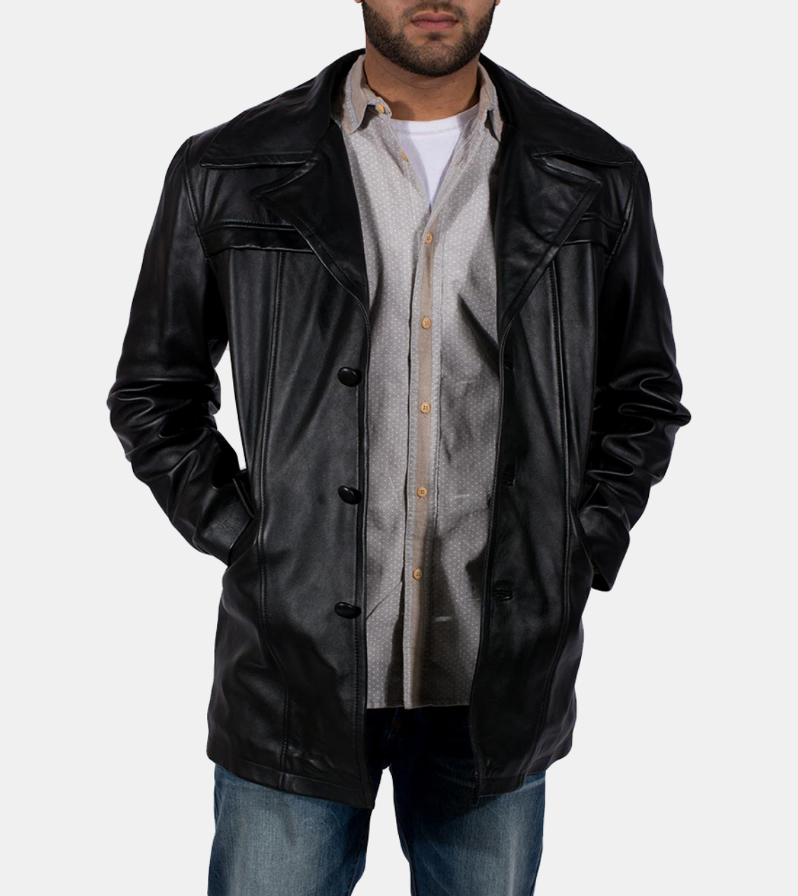  Hadley Men's Black Leather Coat 