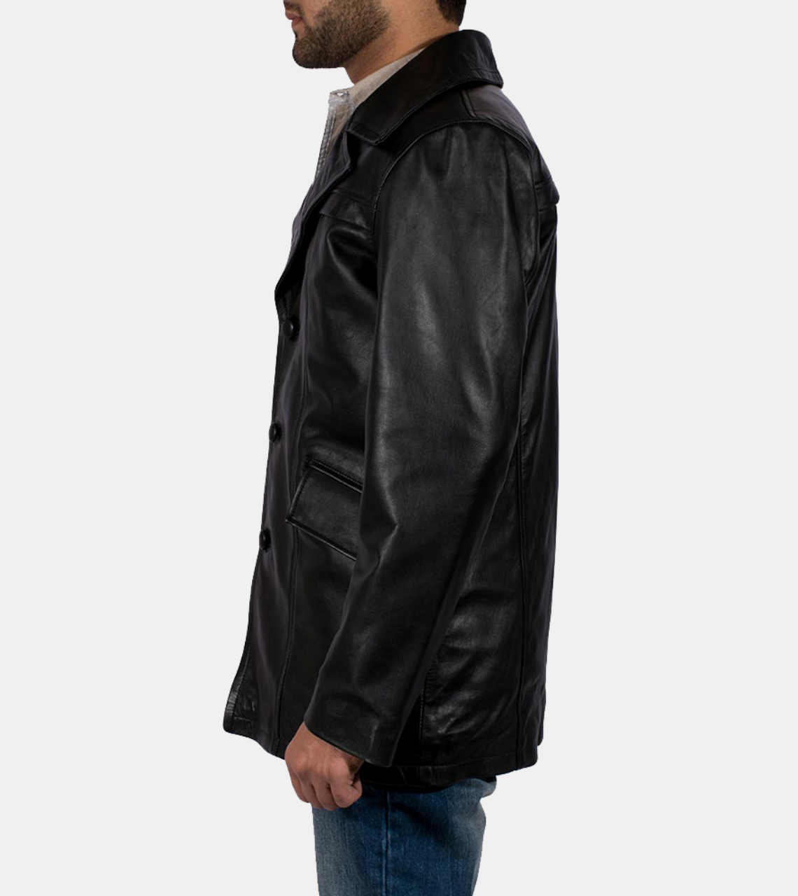  Black Leather Coat 