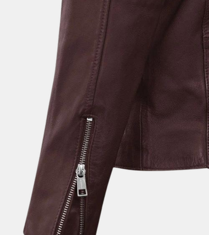 Gespare Rosewood Biker's Leather Jacket For Men's
