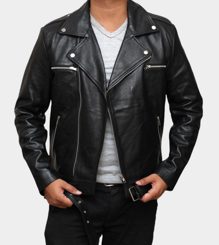 Derrick Biker Leather Jacket For Men's