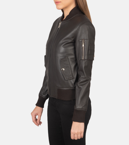 Ava Johns Leather Bomber Jacket