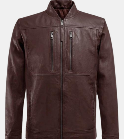 Riccardo Men's Rosewood Leather Jacket