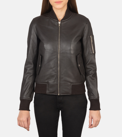 Ava Johns Leather Bomber Jacket