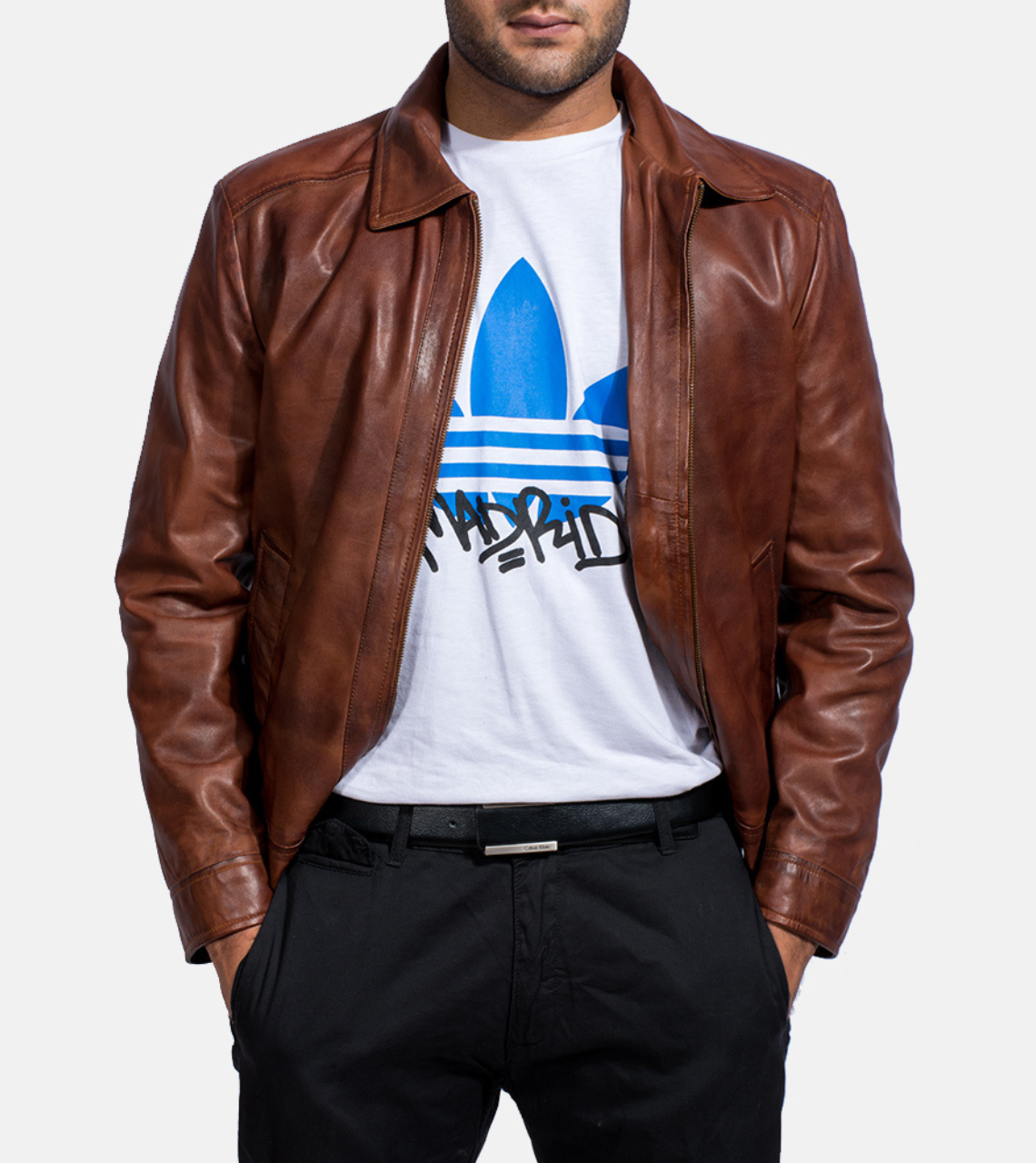 Wick Inspired Brown Leather Jacket For Men's