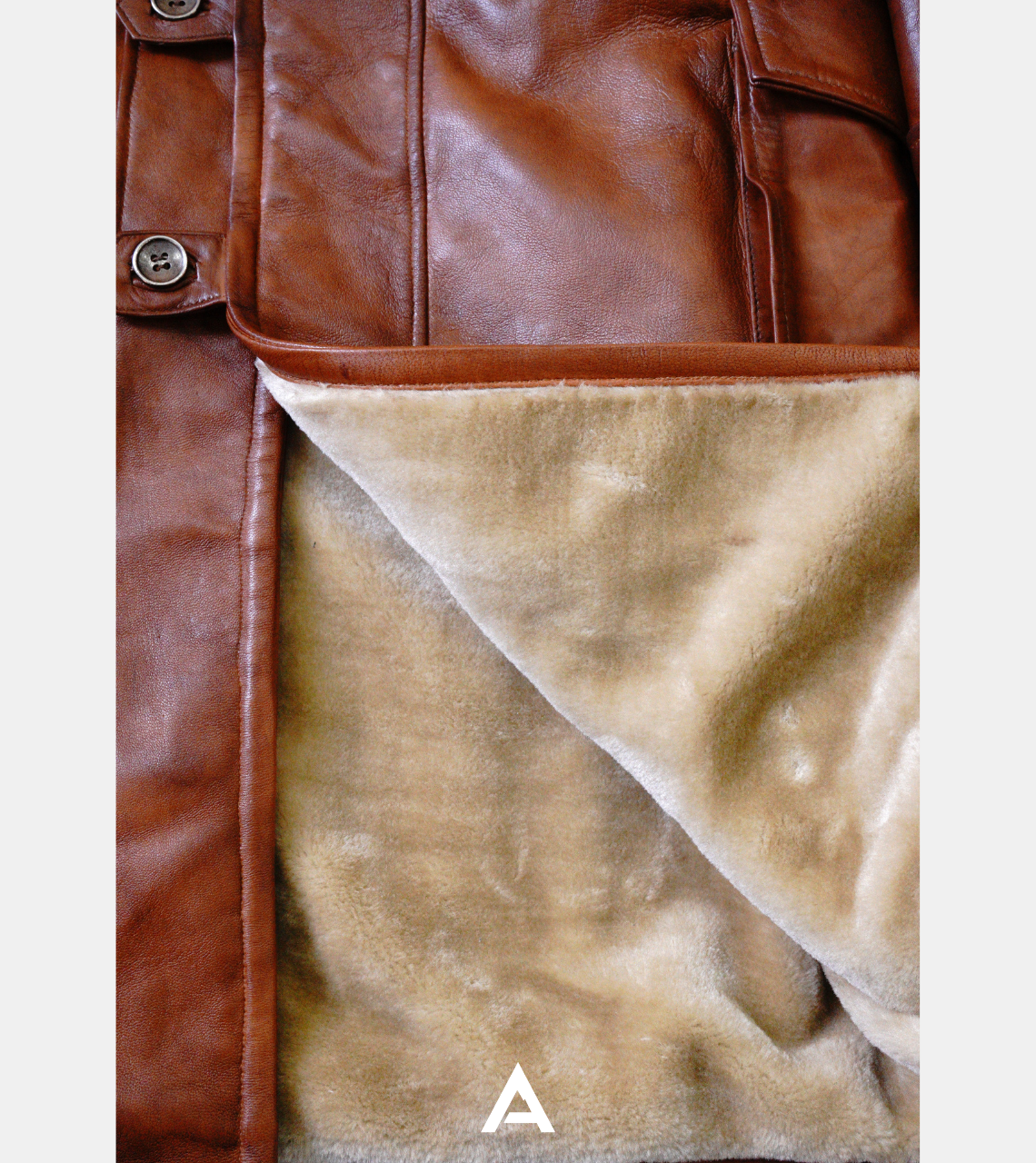  Cowskin Shearling Leather Coat