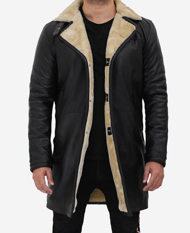 Shearling Lambskin Leather Trench Coat