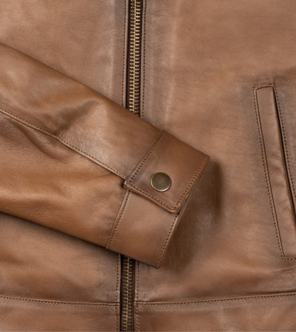 Aerin Women's Brown Leather Jacket Cuff