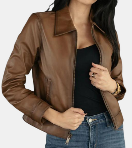 Aerin Women's Brown Leather Jacket