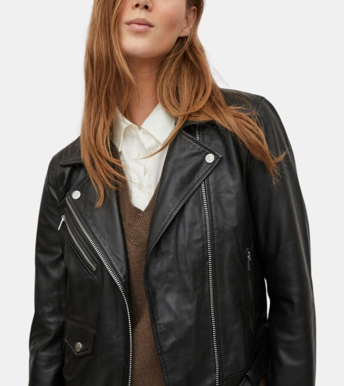  Lovella Black Biker Leather jacket For Women's
