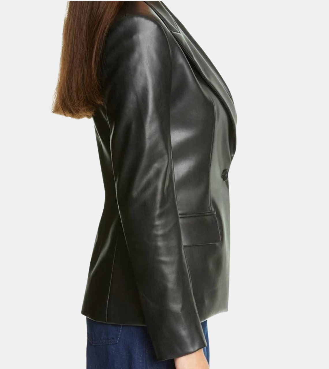 Celine Black Leather Blazer For Women's
