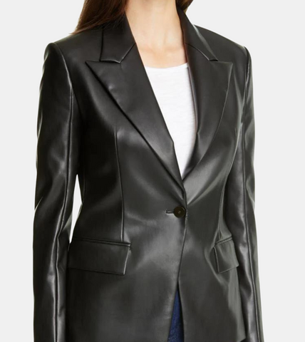  Black Leather Blazer