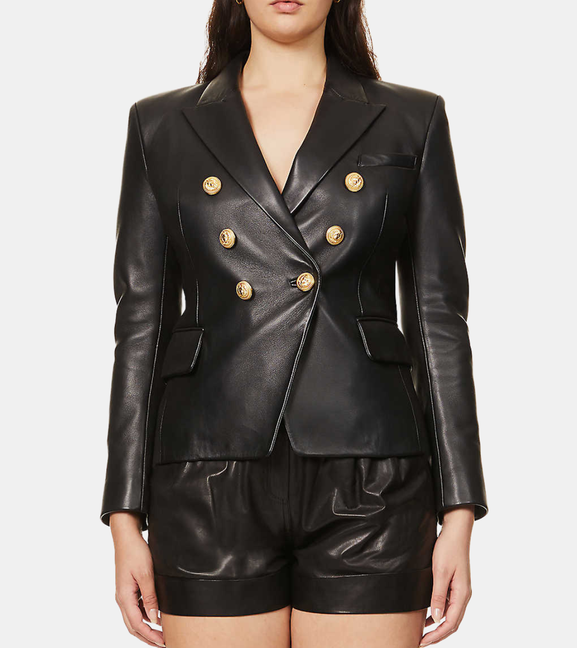 Clarissa Women's Black Leather Blazer