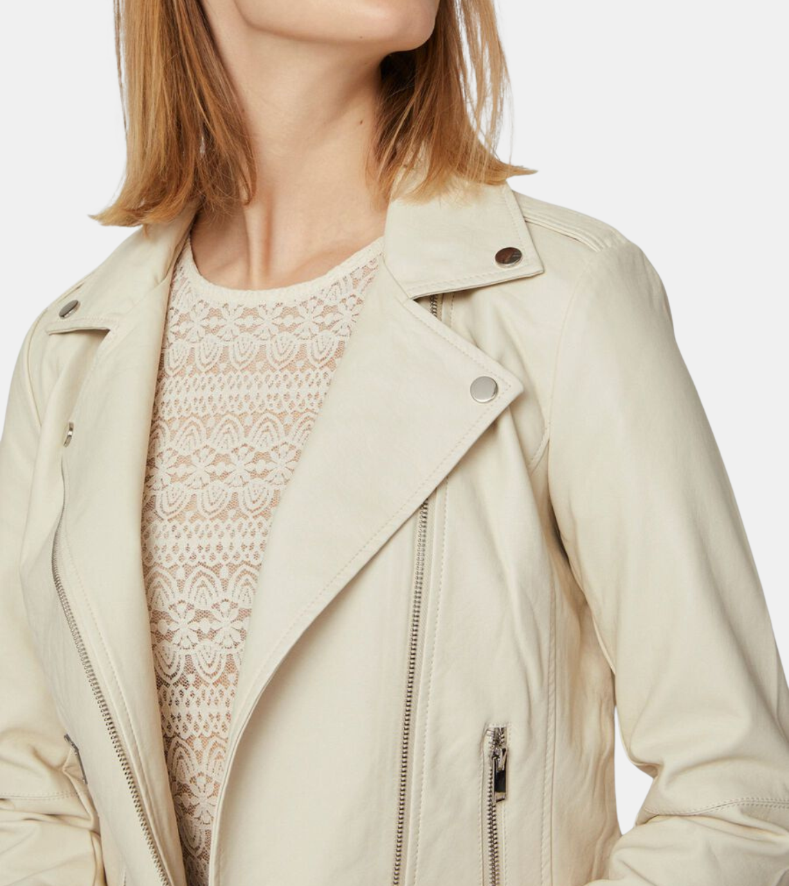  Birch White Leather Jacket