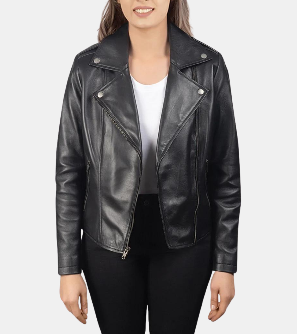 Karliah Women's Black Biker's Leather Jacket