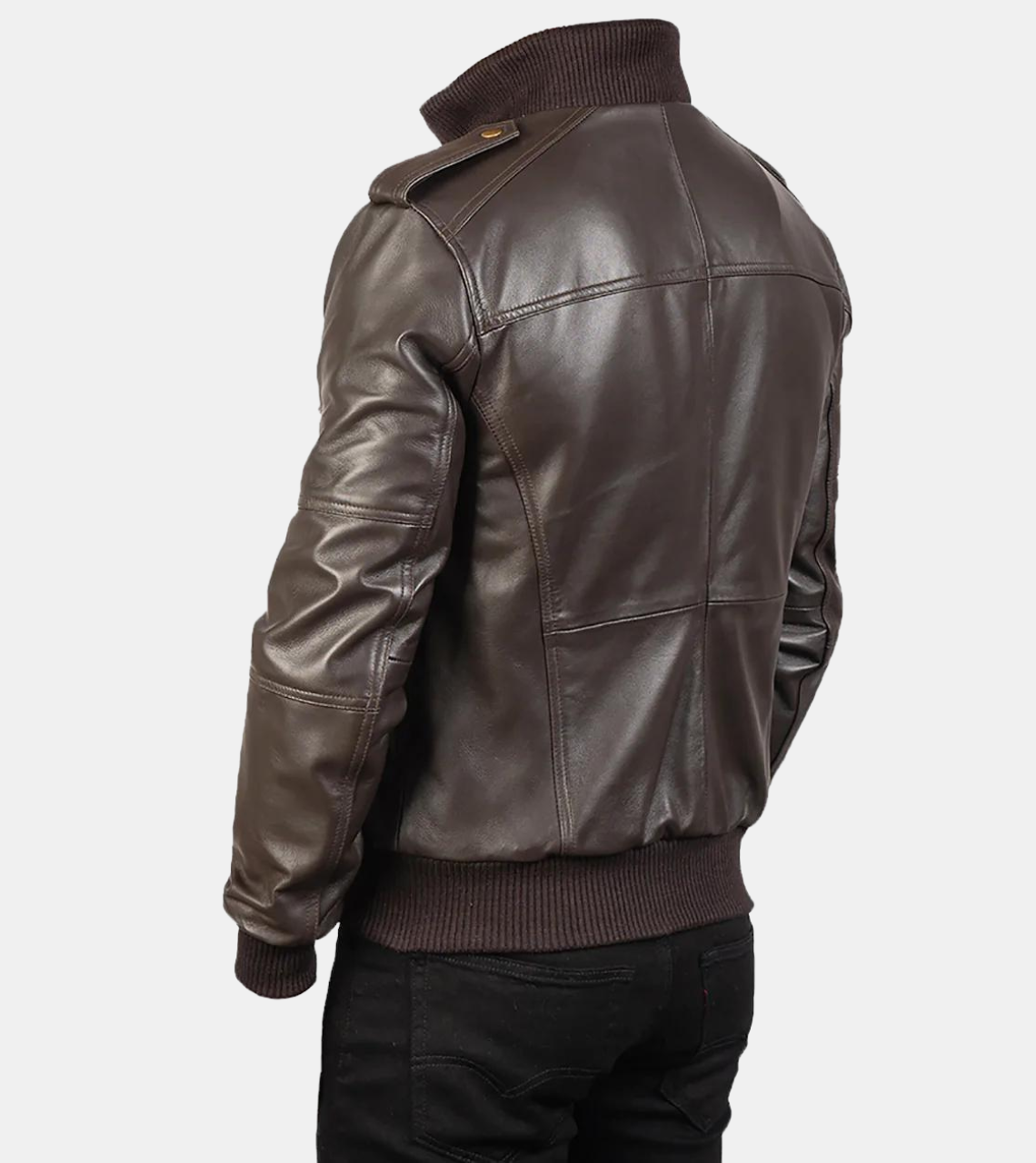 Zeve Bomber Brown Leather Jacket For Men's