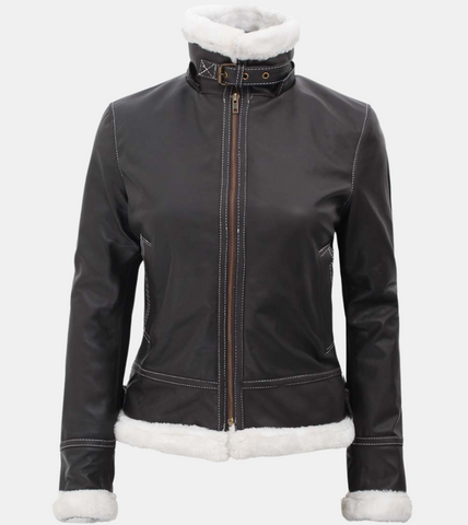  Hooded Black Leather Jacket