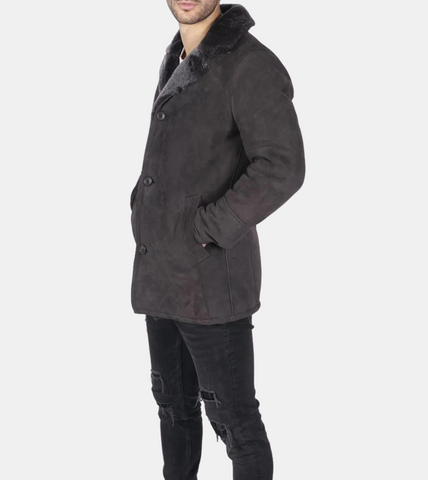  Brown Shearling Leather Coat 