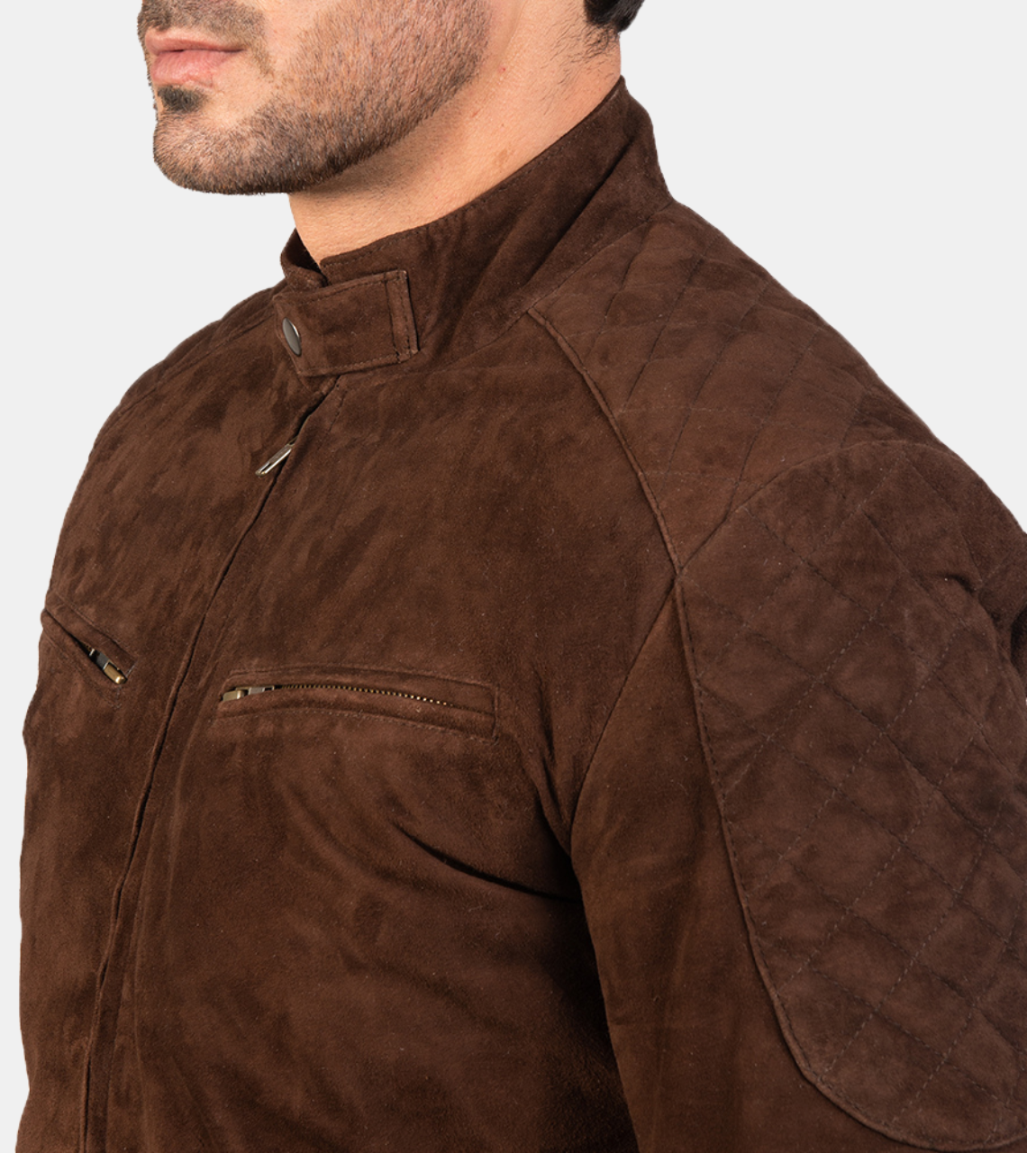 Miler Brown Bomber Suede Leather Jacket For Men's