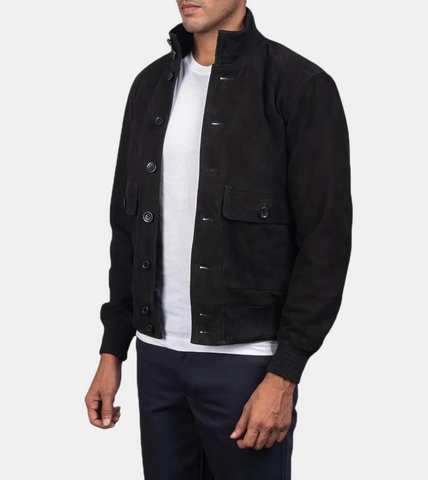 Suede Bomber Leather Jacket