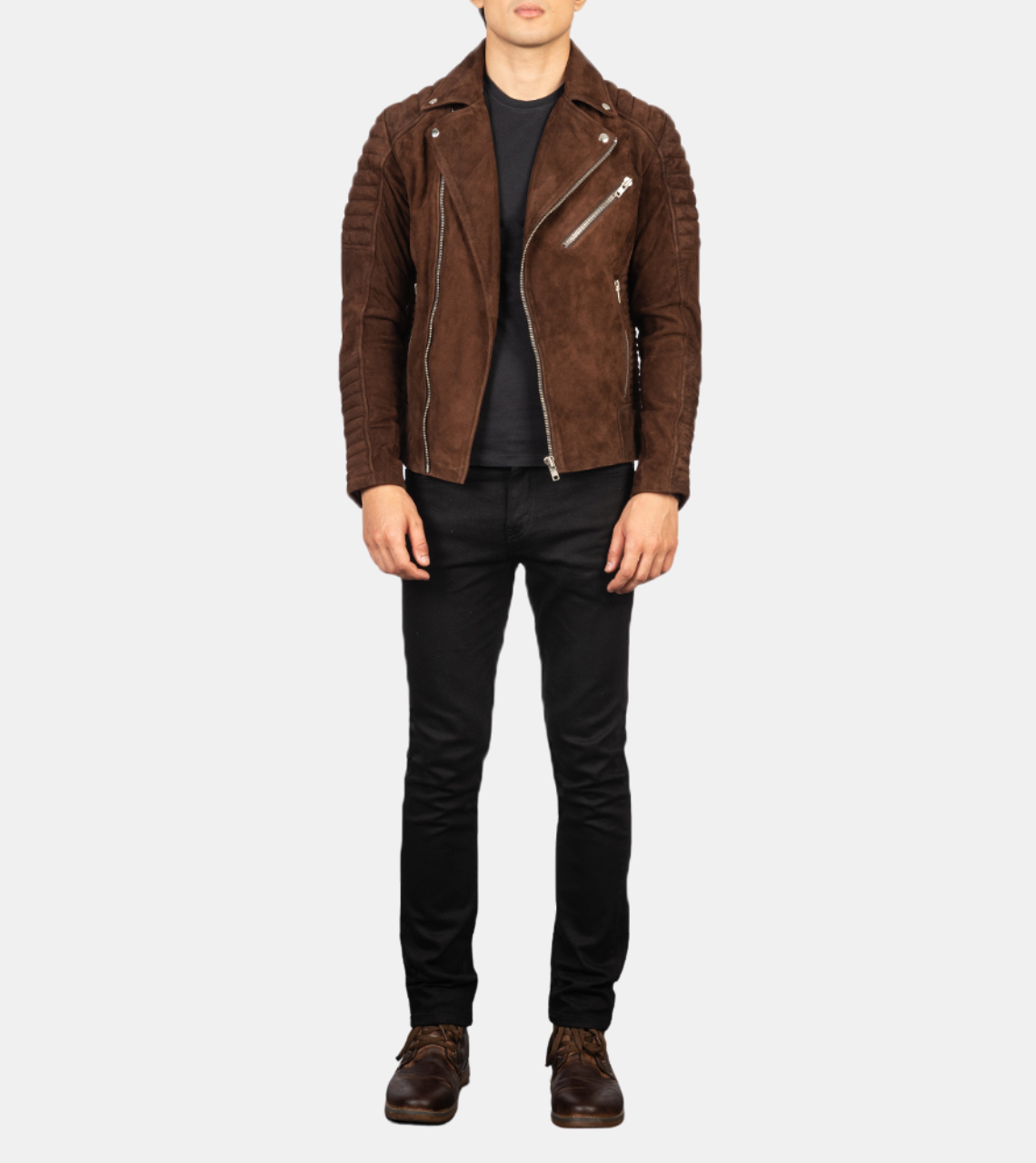  Brown Suede Leather Biker's Jacket 
