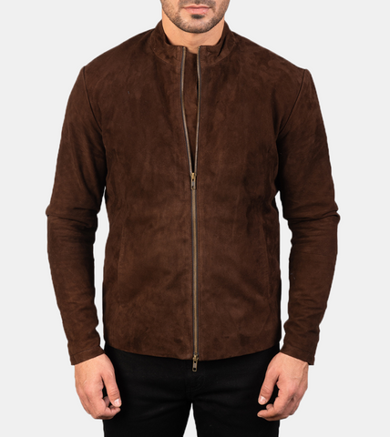 Virgill Men's Brown Suede Leather Jacket