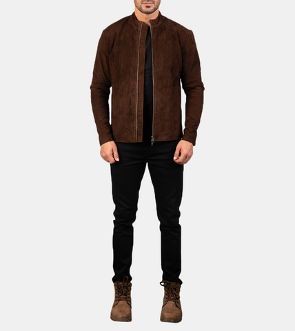 Virgill Men's Brown Suede Leather Jacket