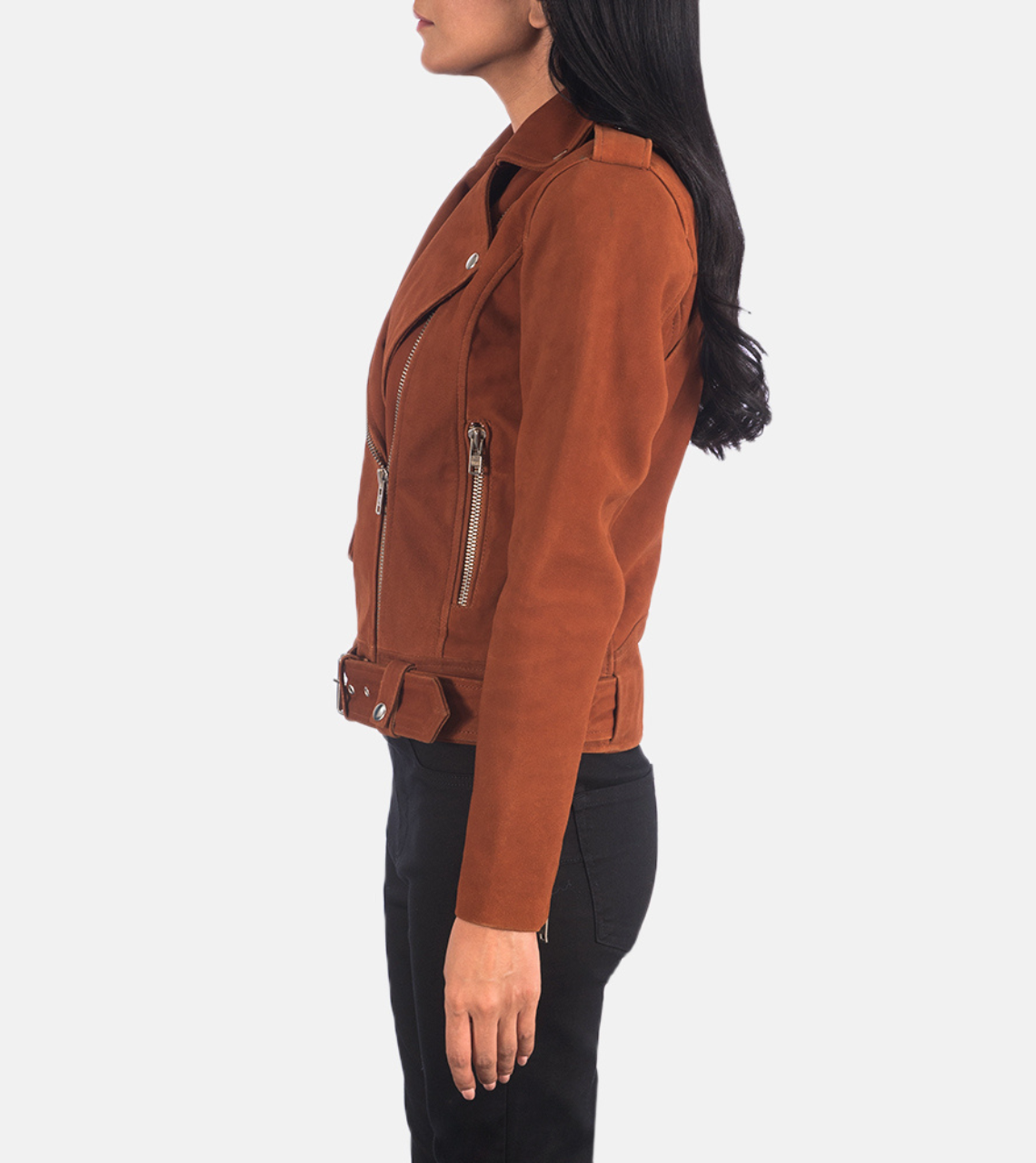 Giesto Women's Brown Suede Leather Jacket