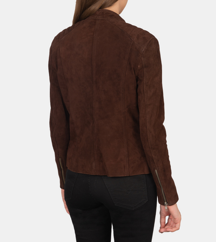 Zebell Women's Russet Suede Leather Jacket