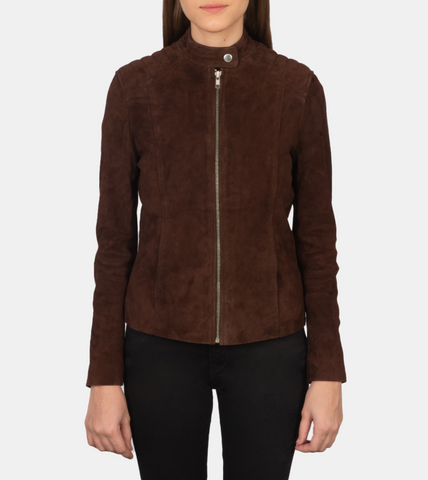 Zebell Women's Russet Suede Leather Jacket