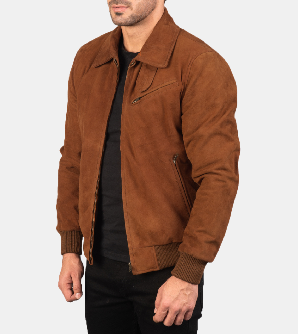 Bronze Suede Leather Jacket